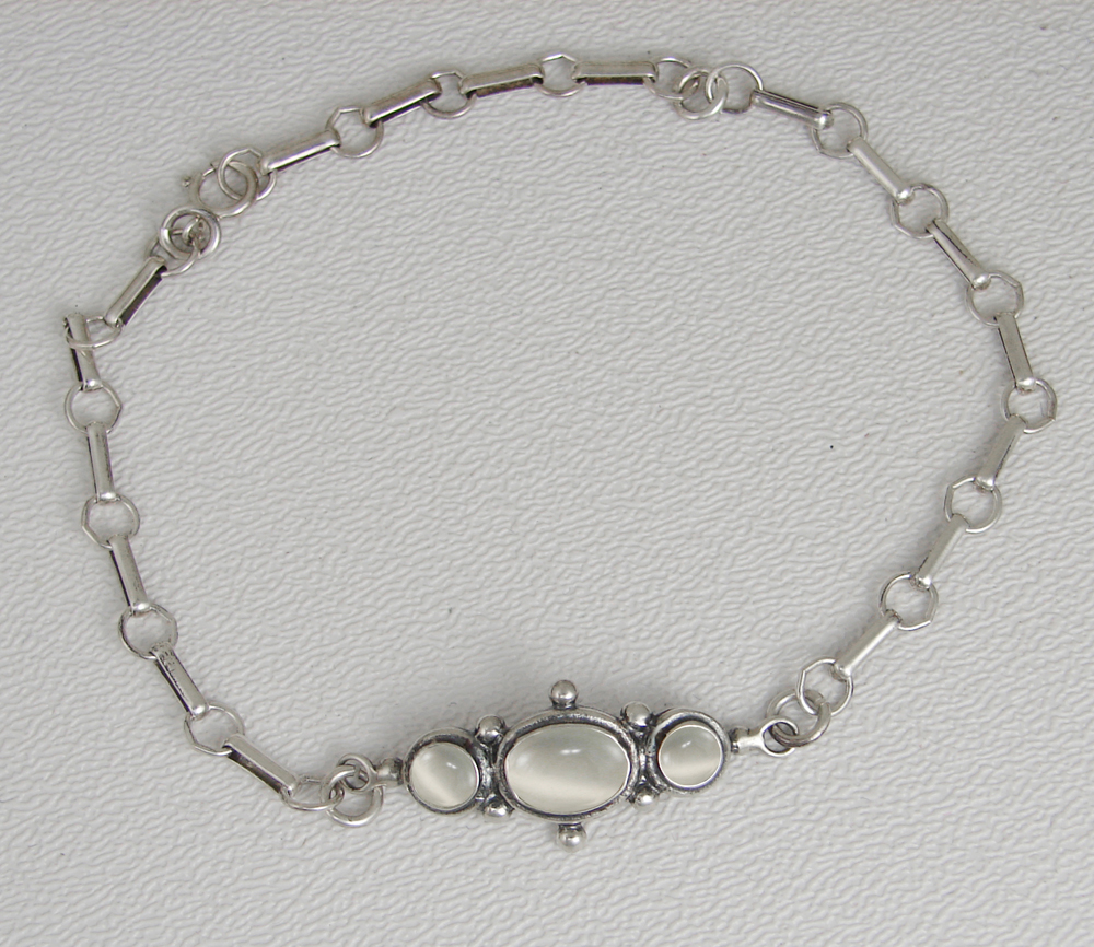 Sterling Silver Victorian Bracelet With White Moonstone